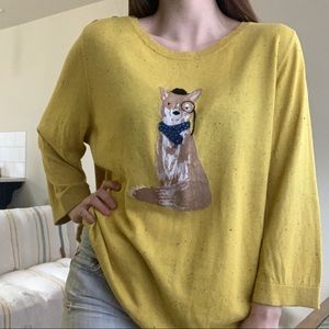 Talbots Fox yellow sweater